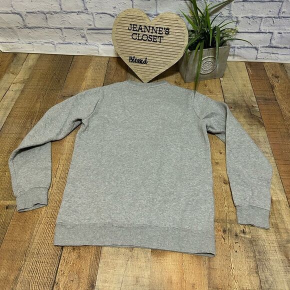 adidas Logo Graphic Sweatshirt XL 15/16 Fleece Grey/White Trefoil Logo - Picture 7 of 11